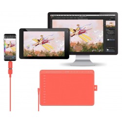 czerwony tablet graficzny Huion HS611