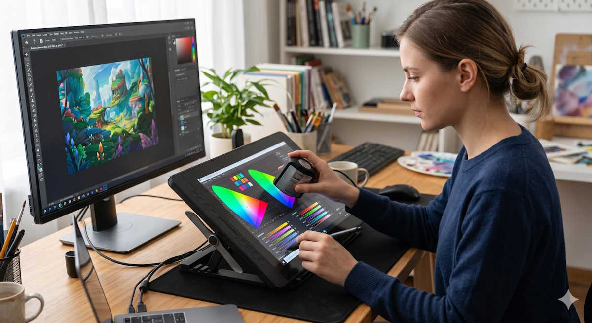 Kalibracja kolorów w tabletach Huion Kamvas: Jak uzyskać 99% pokrycia skali Adobe RGB?