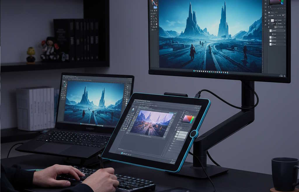 Tablet graficzny Huion jako drugi monitor dotykowy – nietypowe konfiguracje wieloekranowe